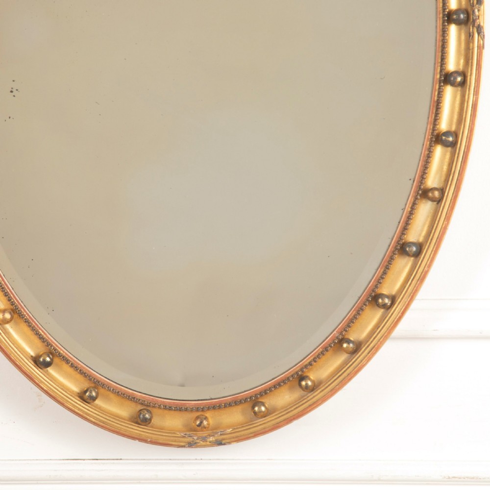 English 19th Century Oval Mirror View II