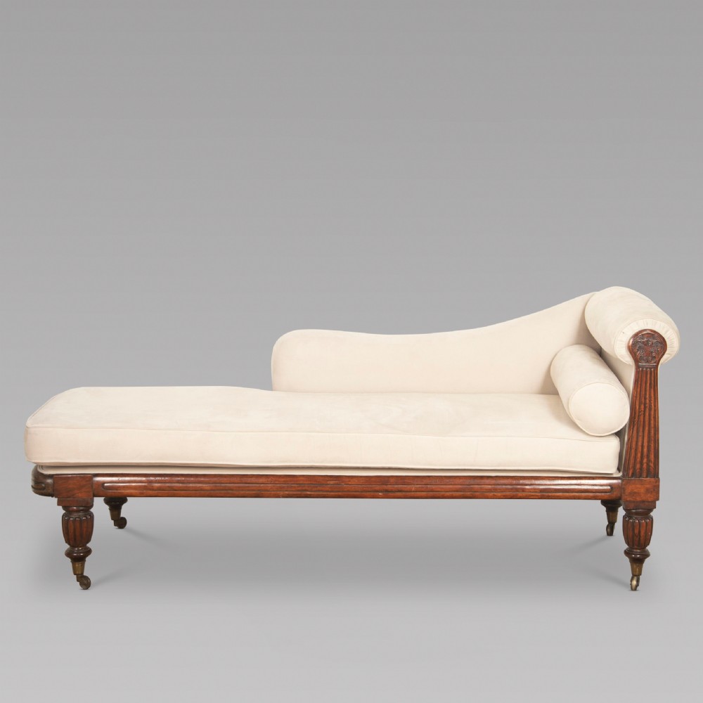 A 19thc Mahogany Framed Chaise Longue
