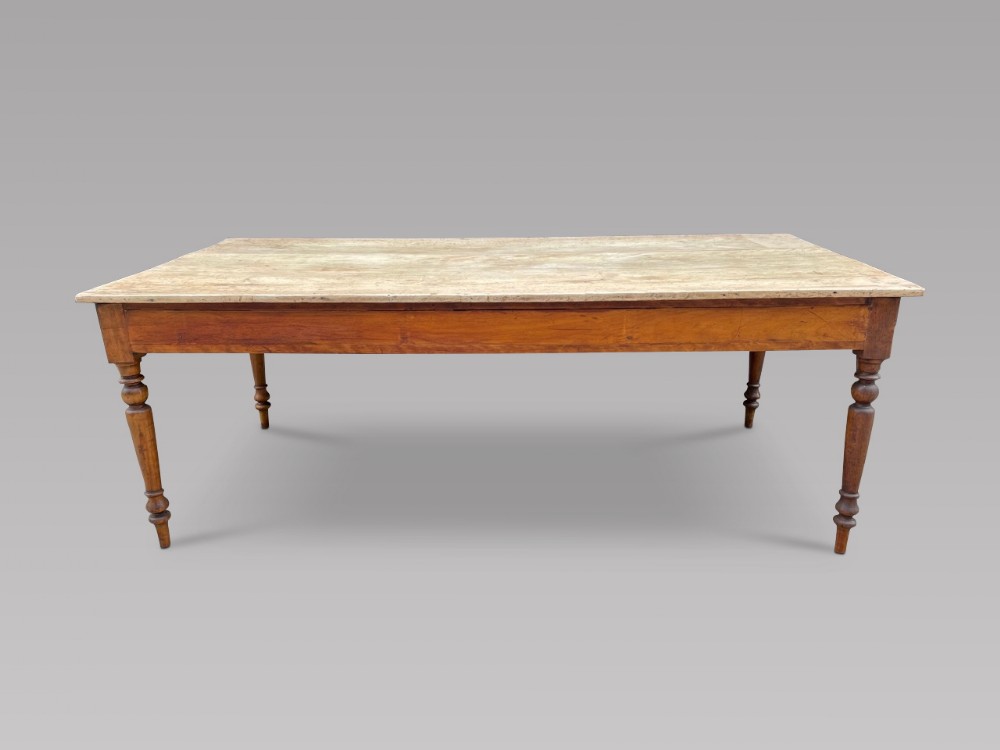 A Bleached Birch Topped Farmhouse Table 