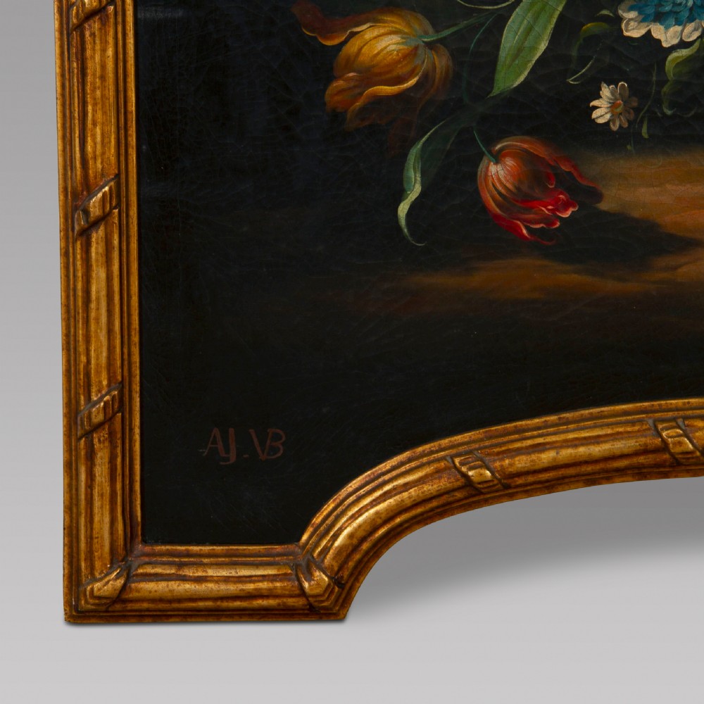 Lovely Good Sized Dutch still life oil on canvas signed AJ VB View IV