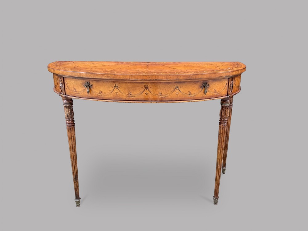 A Lovely Attractive Demi Lune Console Table with drawer