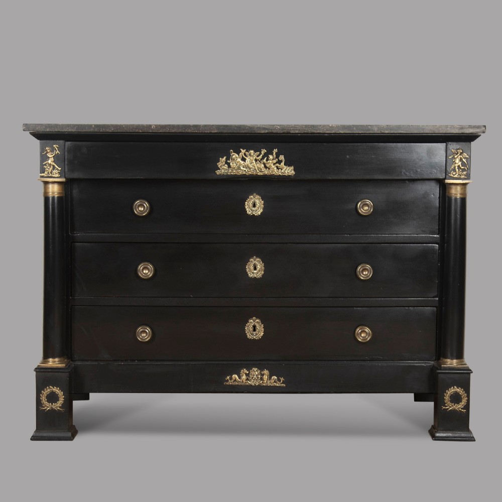 A Ebonised Empire Chest of Drawers