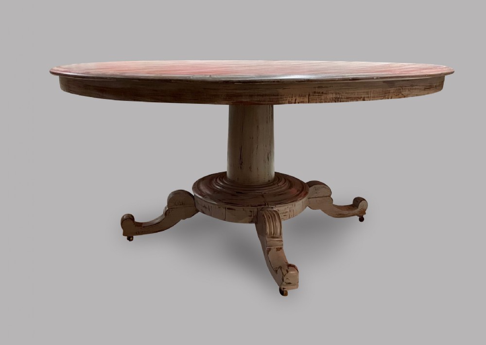 An English 19thc Painted Round Table