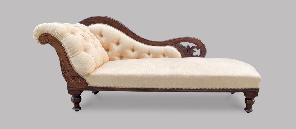 English Mahogany Chaise Longue