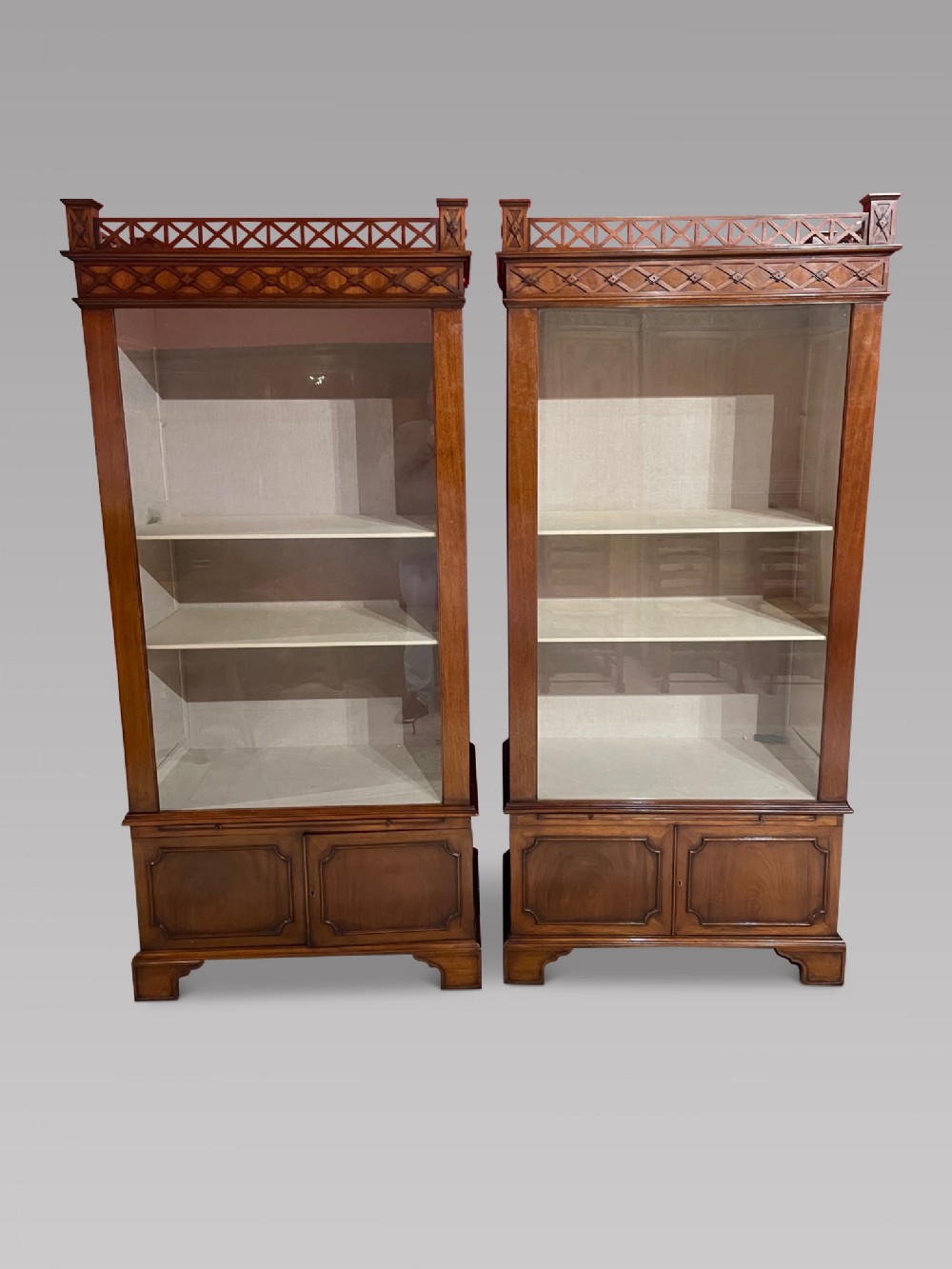 A Pair of Attractive Mahogany Display Cabinets