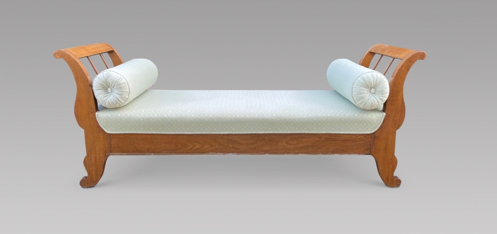 A Lovely Fruitwood 19thc Day Bed
