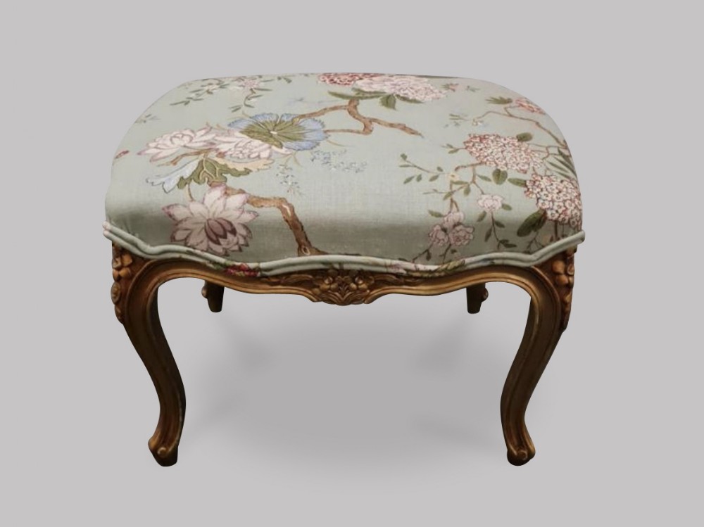 A c1900 Louis XV1 style Giltwood Stool