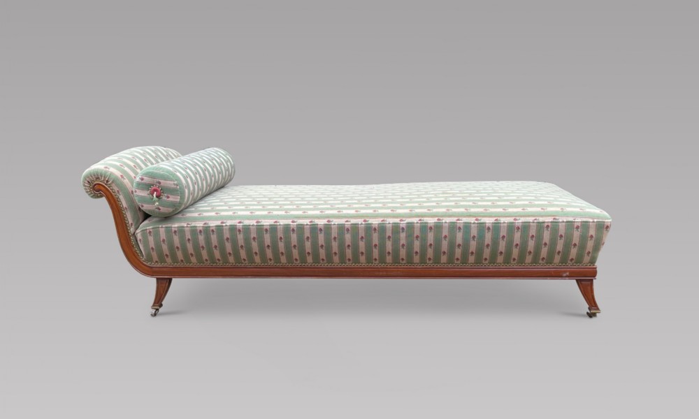 A Lovely 19thc Continental Mahogany Day Bed