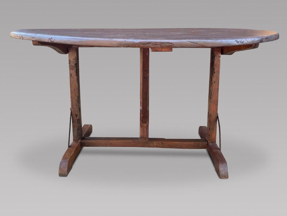 An Early 19thc French Rustic Fruitwood Vendange Table