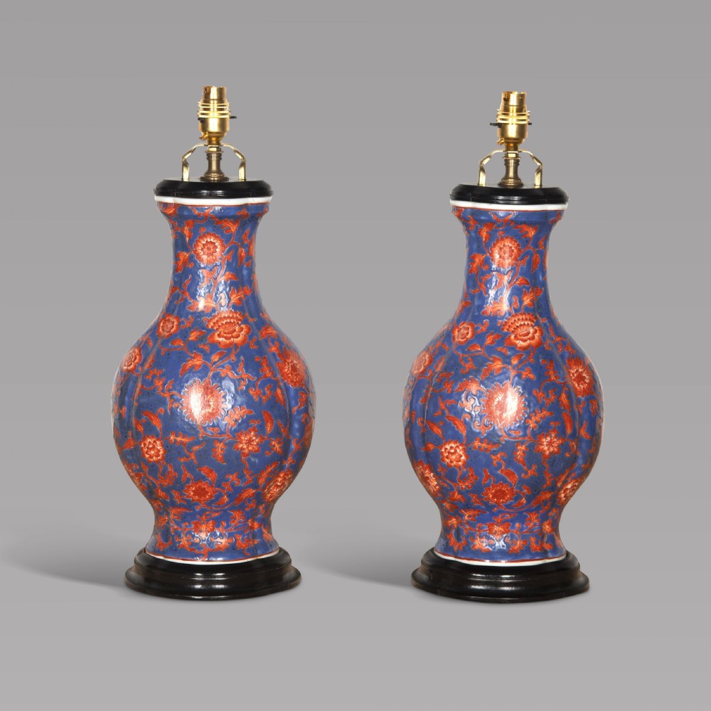 A Pair of 19th Century Chinese Vase Lamps