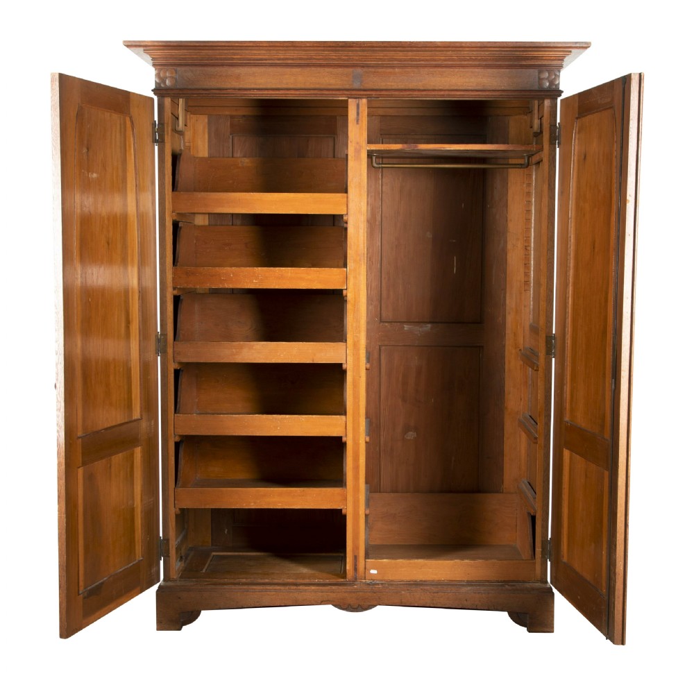 Arts and Crafts Double Oak Wardrobe View II