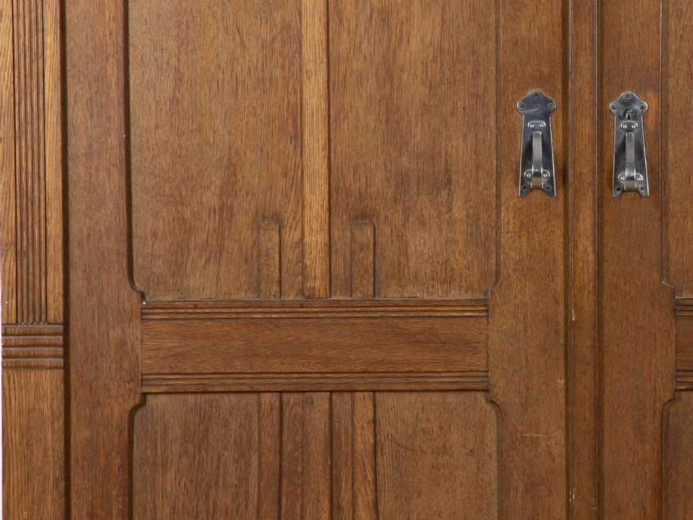 Arts and Crafts Double Oak Wardrobe View IV