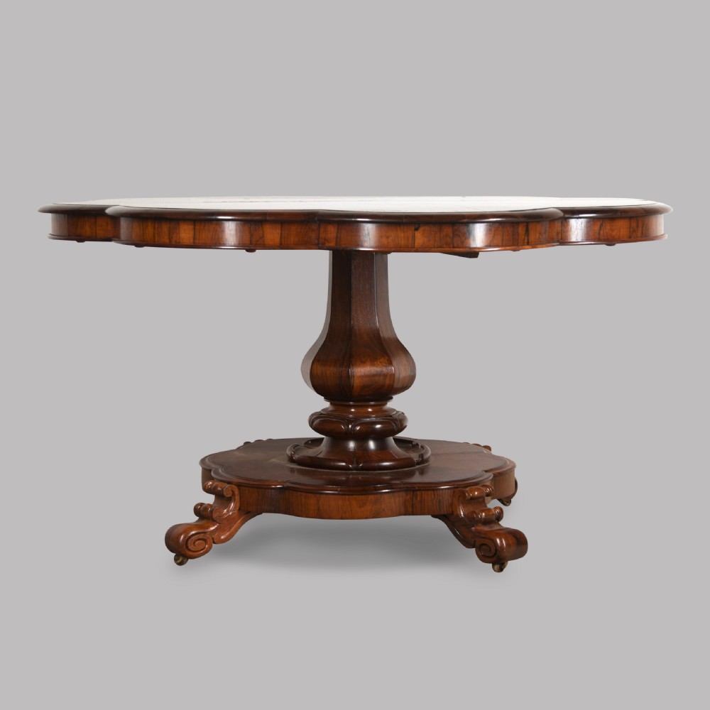 Mid 19th Century English Scalloped Rosewood Table