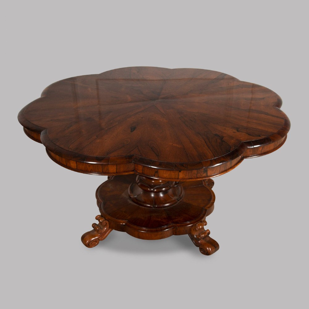 Mid 19th Century English Scalloped Rosewood Table View II