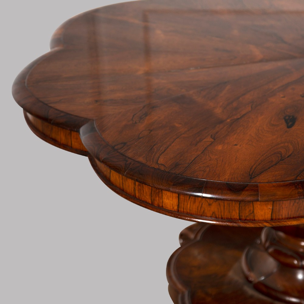 Mid 19th Century English Scalloped Rosewood Table View IV