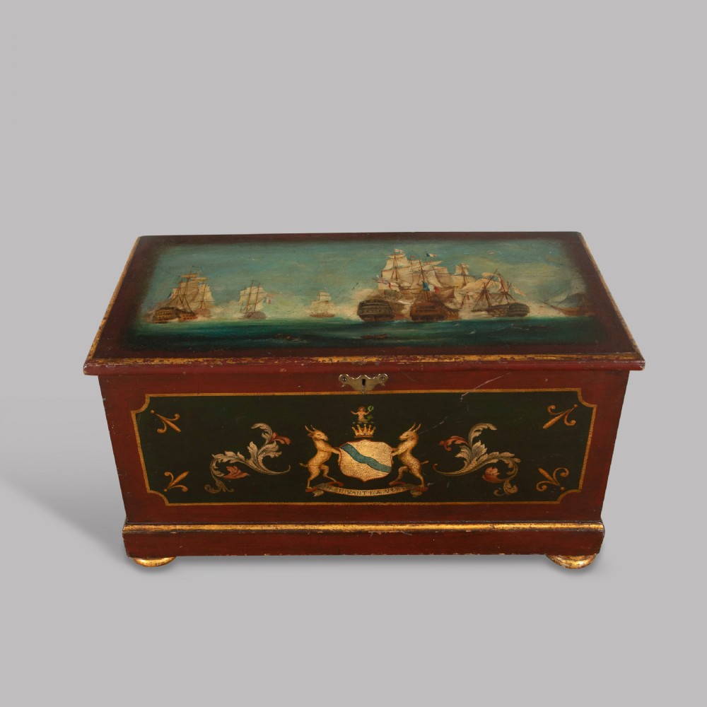 Early 19th Century Painted Pine Trunk View II