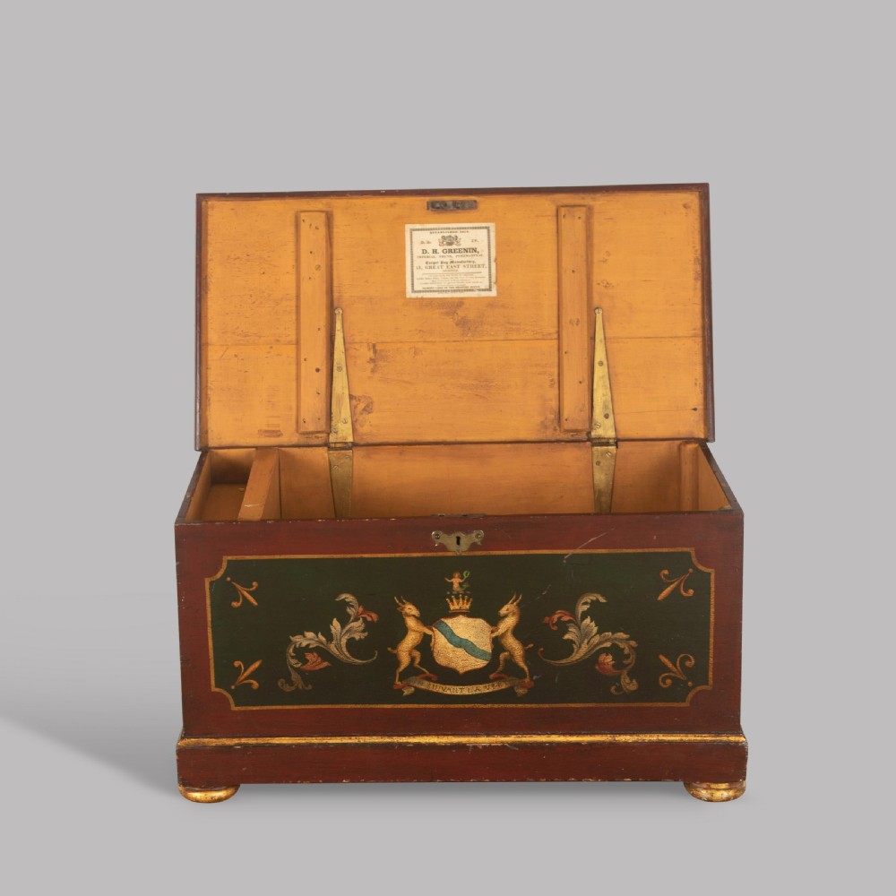 Early 19th Century Painted Pine Trunk View III