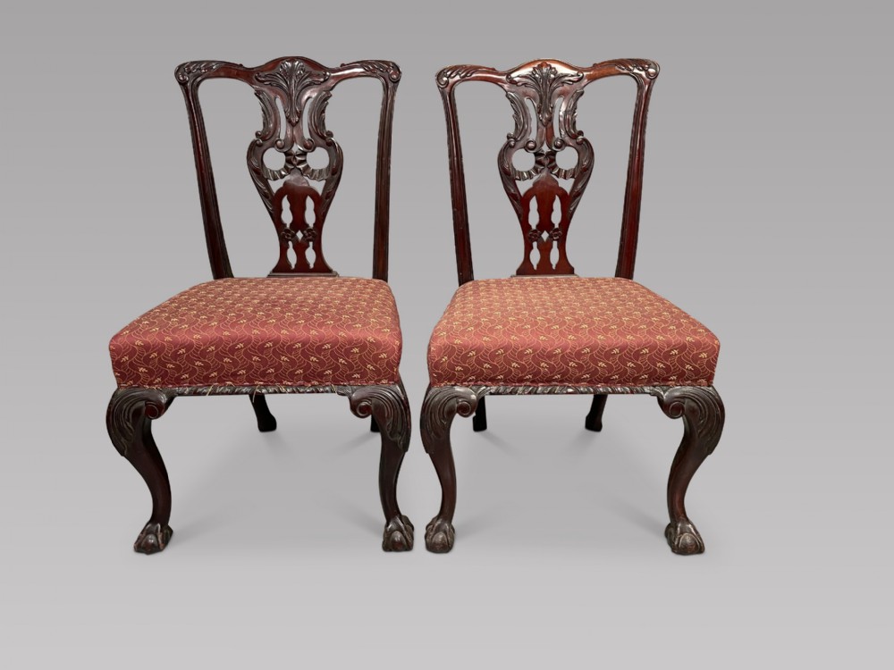 A Pair of 19thc Chippendale style Chairs