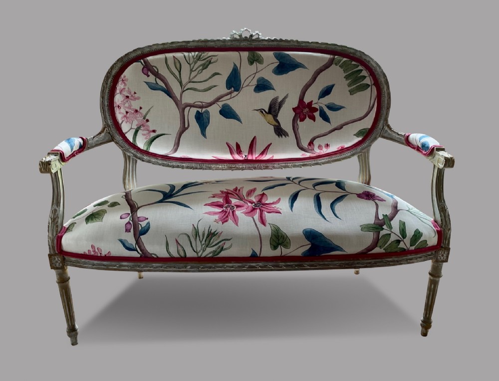 A French 19c Limed Wood Sofa