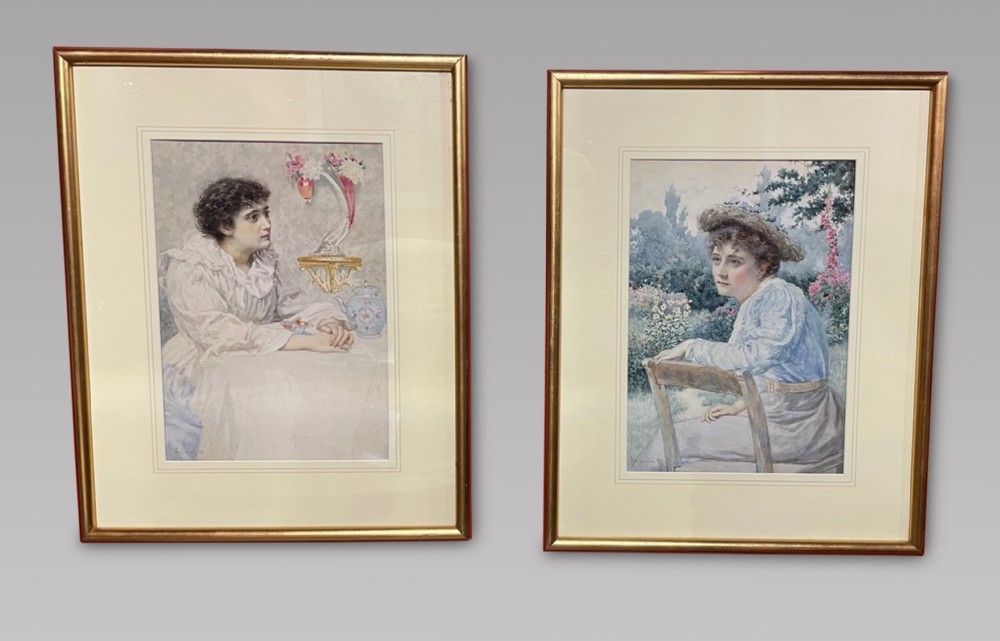 George Brown - Watercolours - 'Sisters' 1895