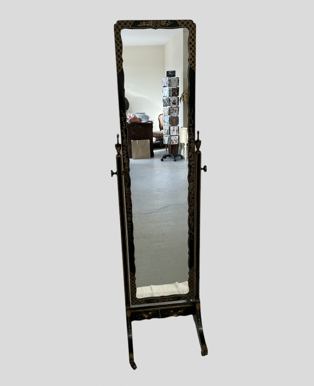A Chinoisere Cheval Mirror