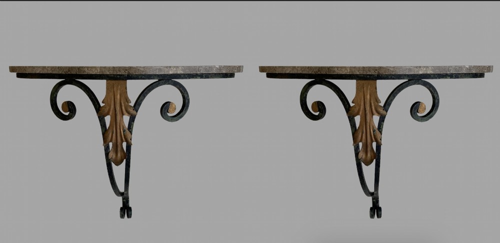 An Attractive Pair of Wall Hanging Console Tables