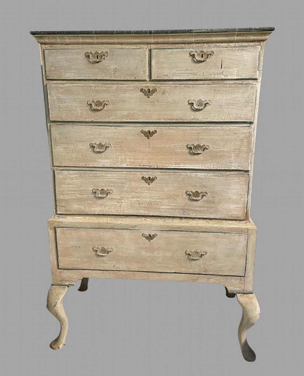 A 19th Century Painted Chest-on-stand