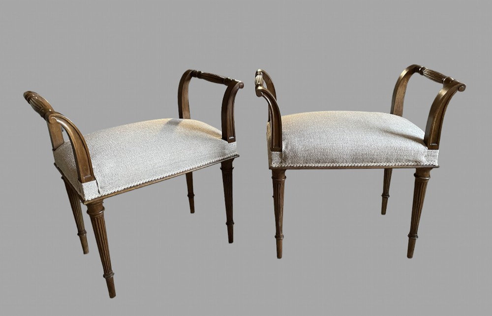 A Pair of 19thc Mahogany Window Seats