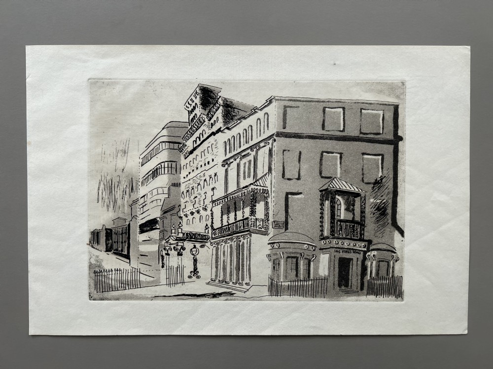 Aquatint entitled Mixed Styles Regency - John Piper