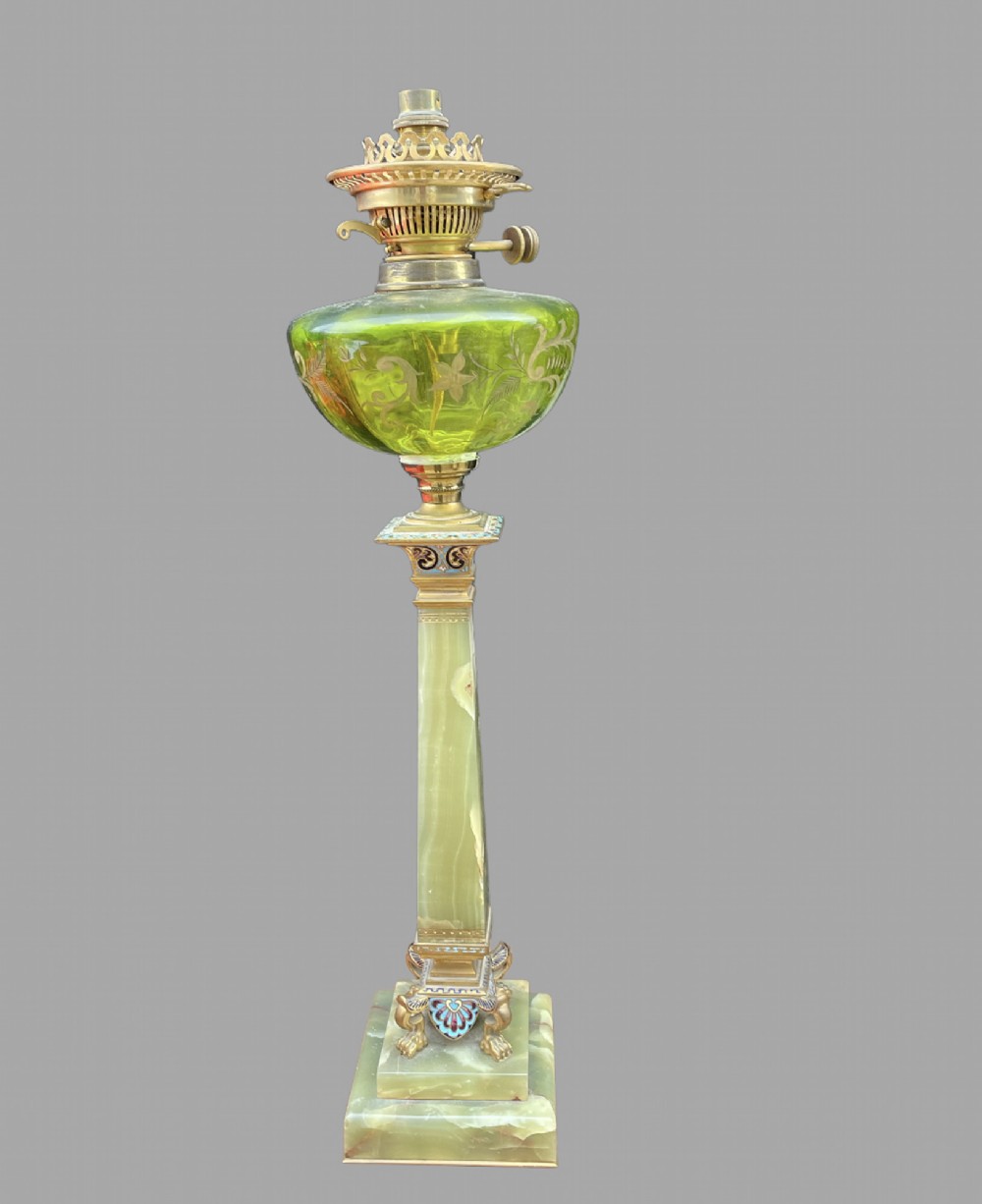 An Attractive 19thc Onyx Lamp