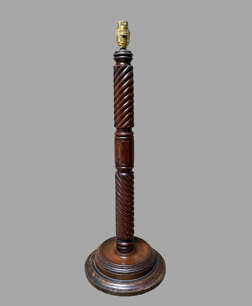 An Attractive Mahogany Lamp