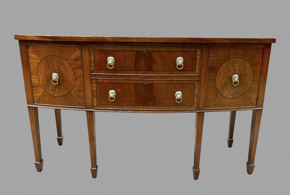 A Regency Bow Fronted Mahogany Sideboard