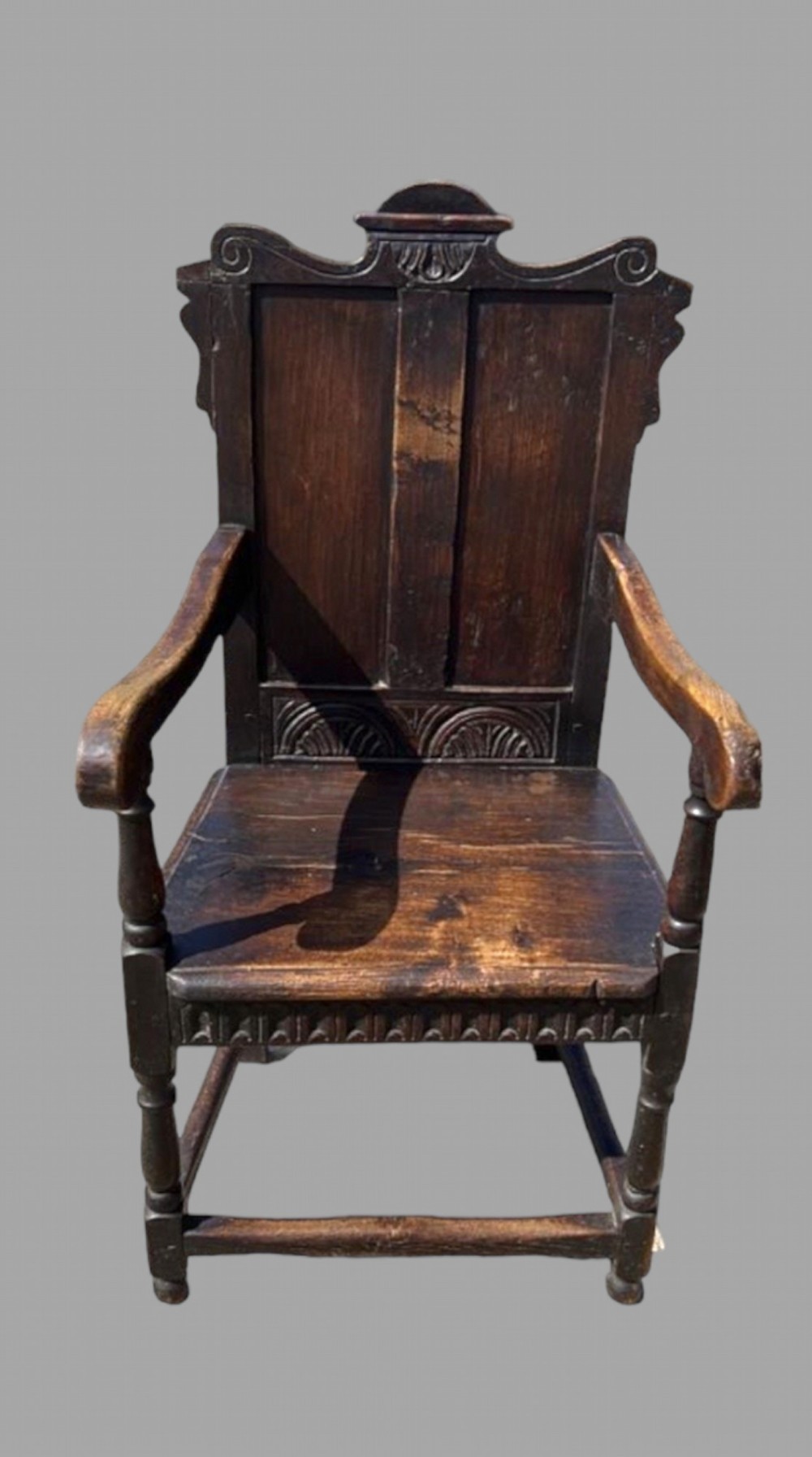 A Wainscot Oak Chair 18thc