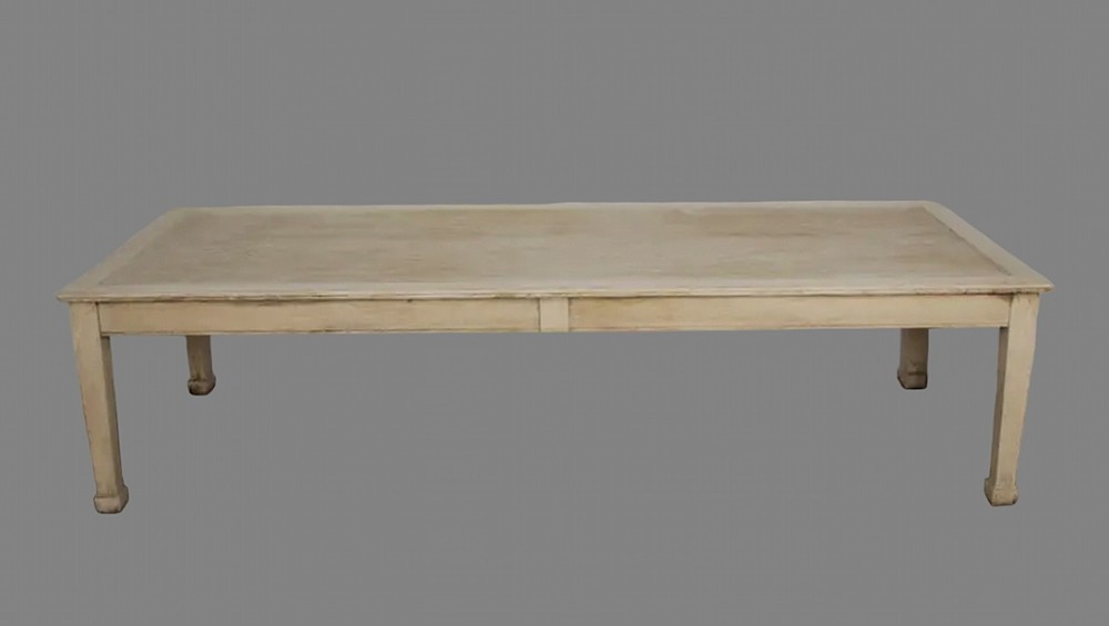 A Large 19th Century Bleached Oak Dining Table