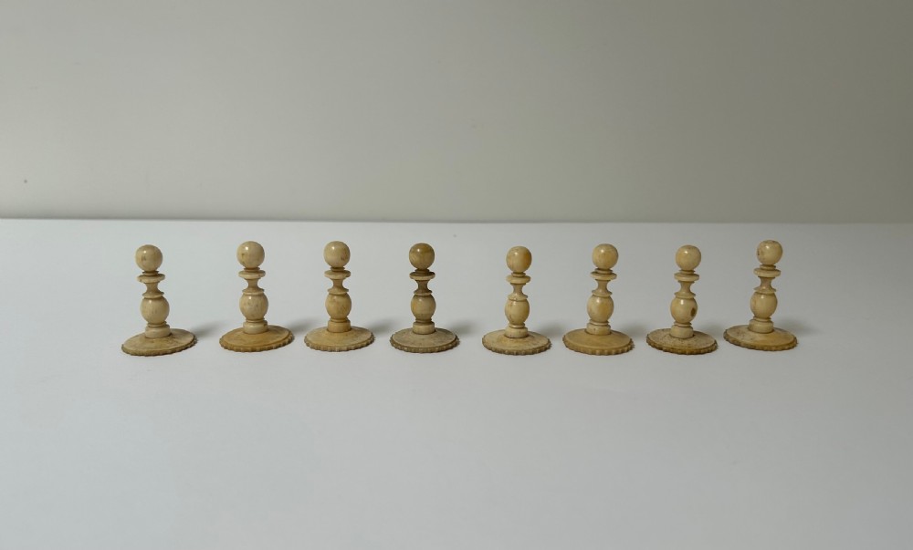 A 19thc Bone Barleycorn Chest Set View IX