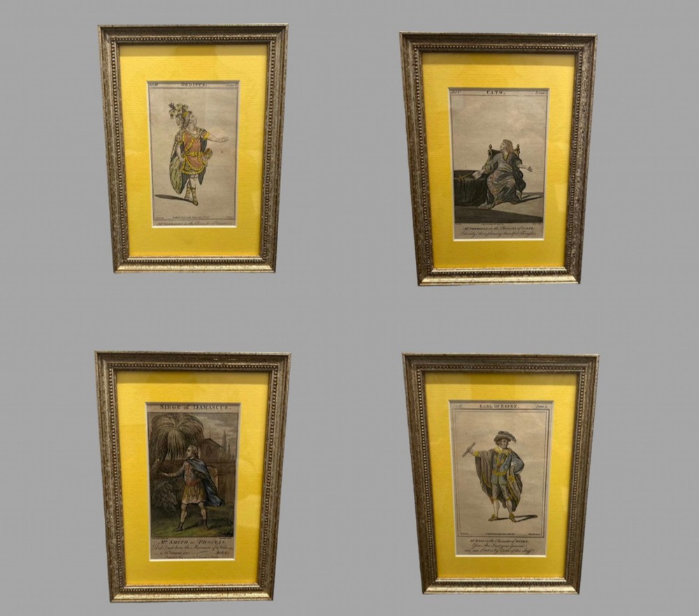 A Set of Four Framed Theatrical Prints Hand Coloured