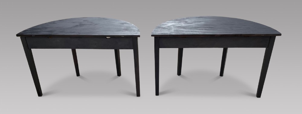 A Pair of Late Georgian Ebonised Console Tables View V