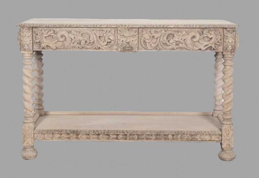 A 19thc Bleached Oak Console Table