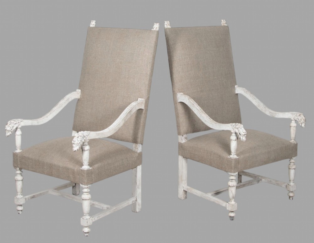 A Lovely Pair of 19th Century Painted Armchairs