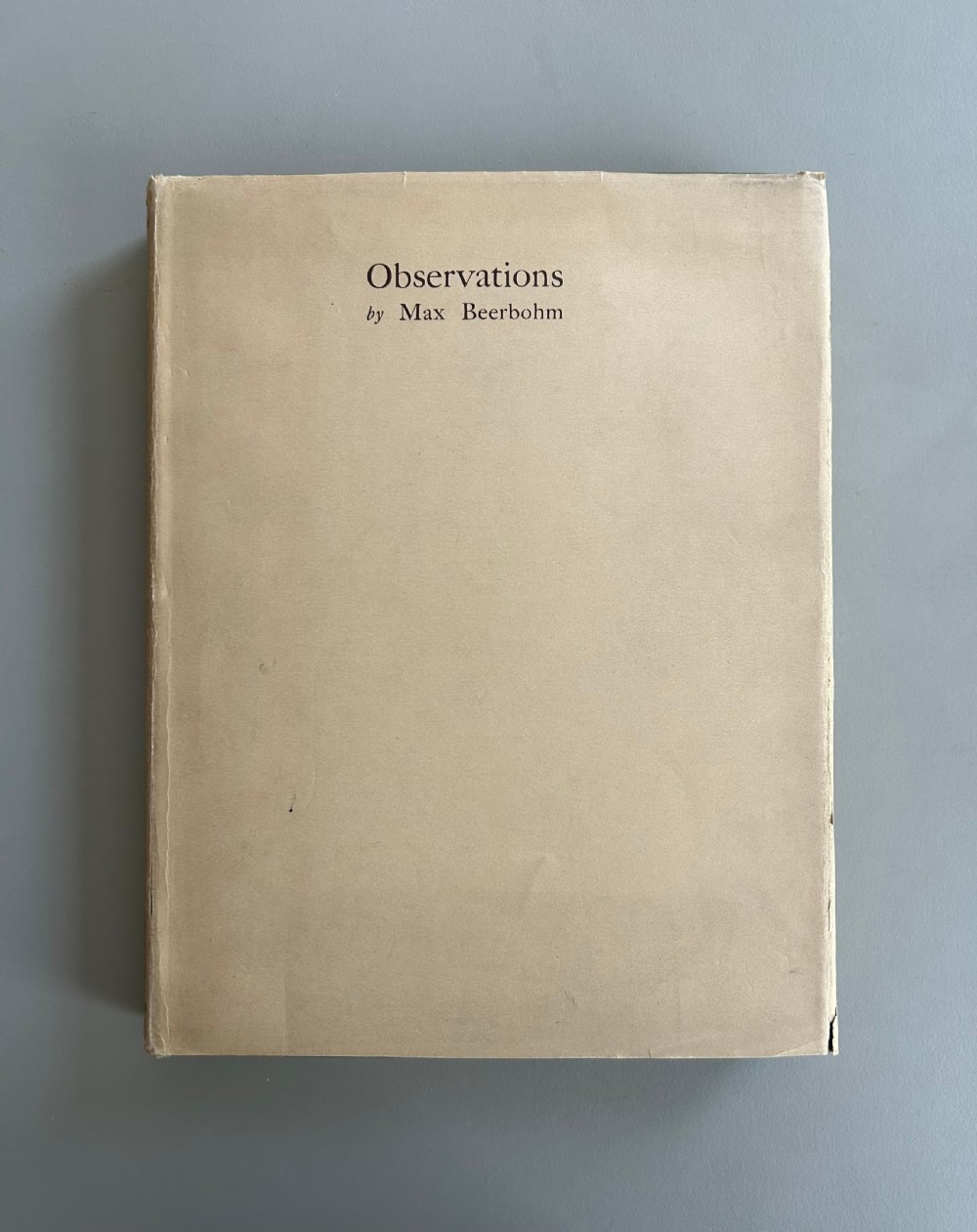 'Observations' First Edition Book 1926 by Max Beerbohm Signed