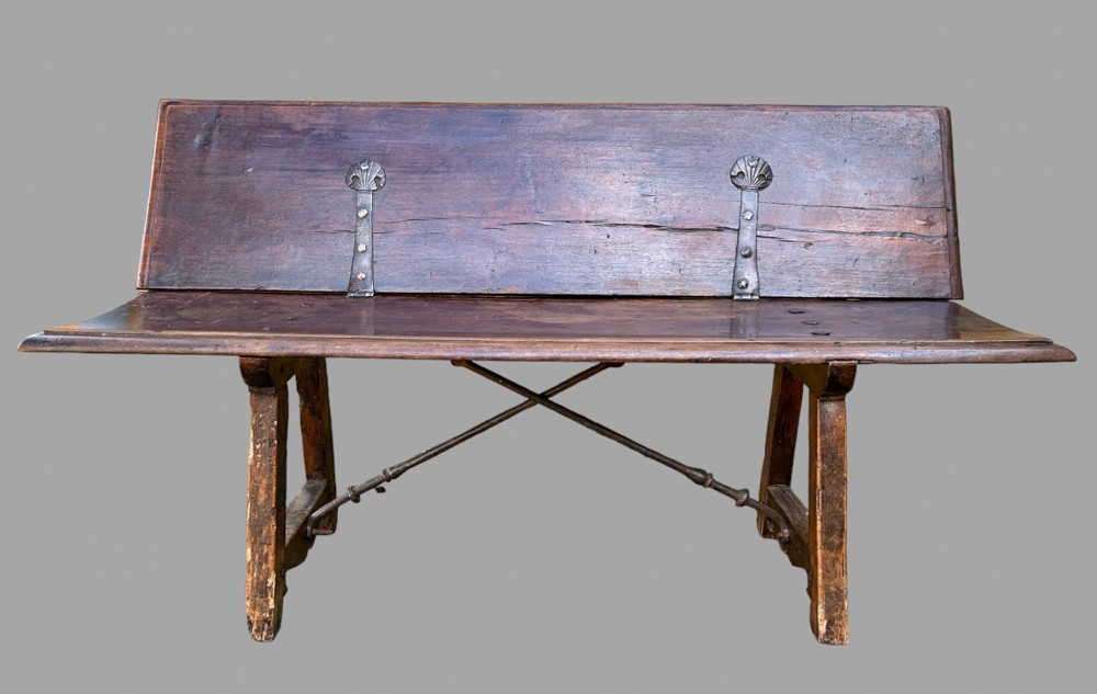 A 17th Century Spanish Walnut Bench Seat