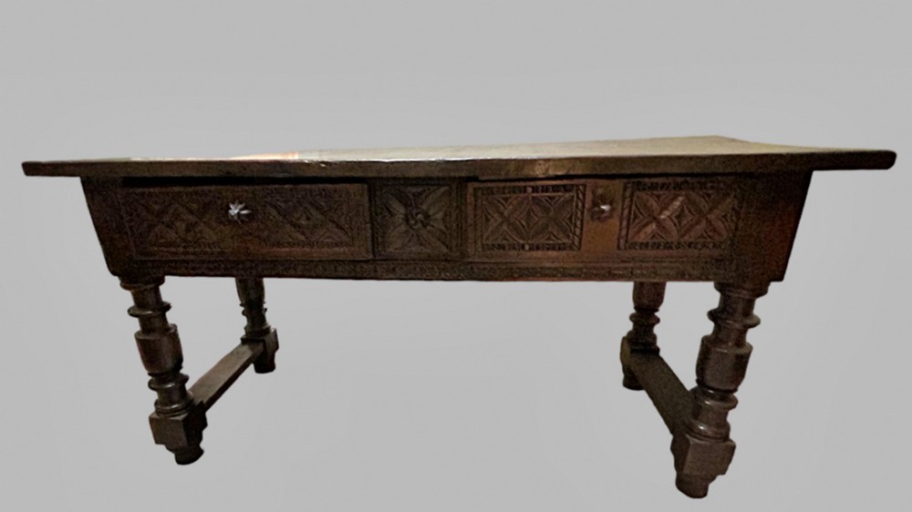 A Spanish 17th Century Oak Side Table