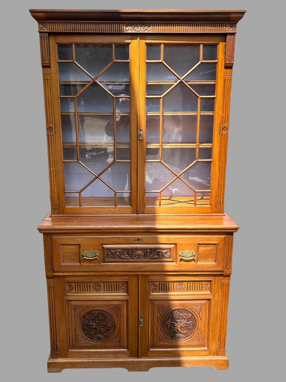 An Early 20thc Mahogany Secretaire Bookcase