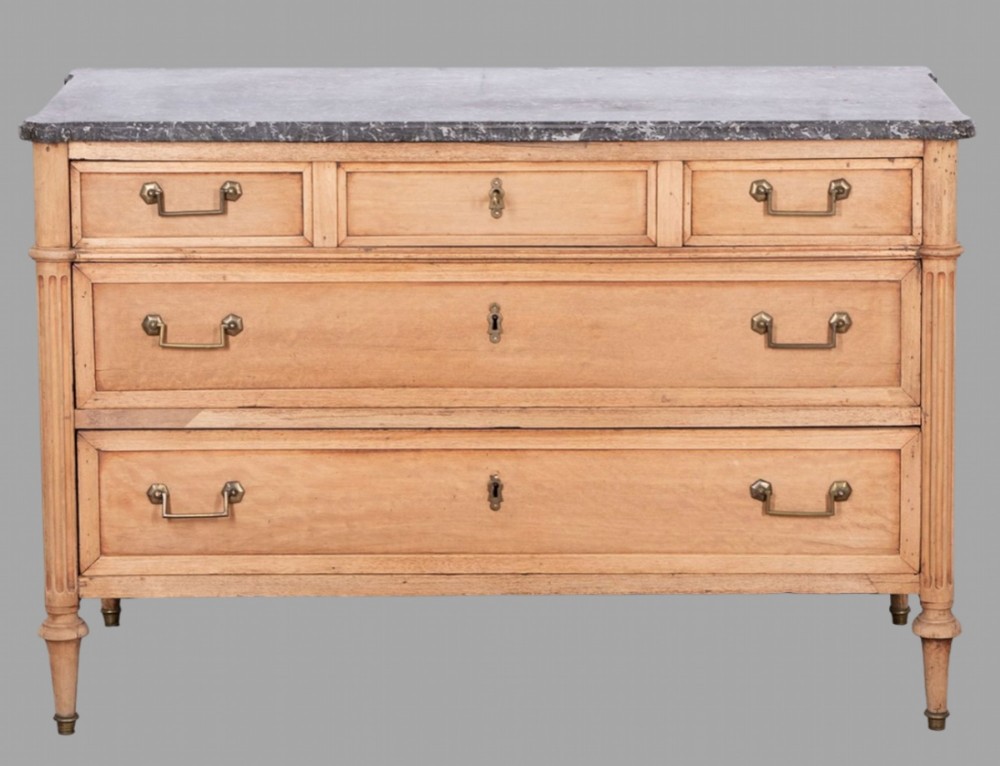 An Attractive Bleached Walnut Marble Topped Commode