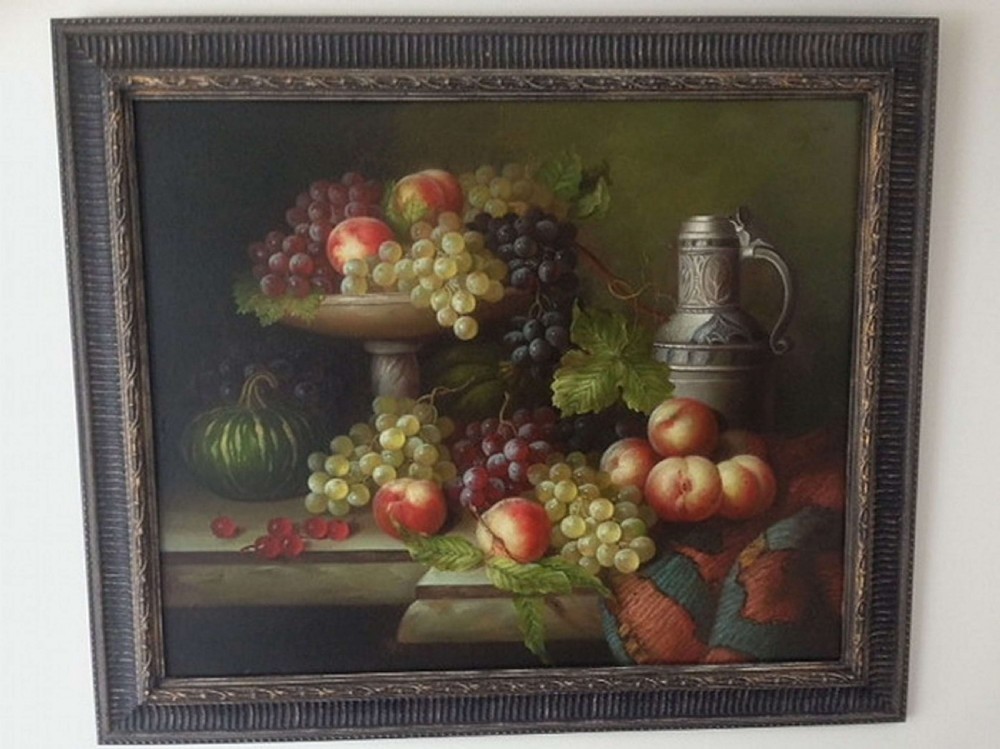 A Pair of Highly Decorative Good Sized Still Life's - Oil On Canvas View III