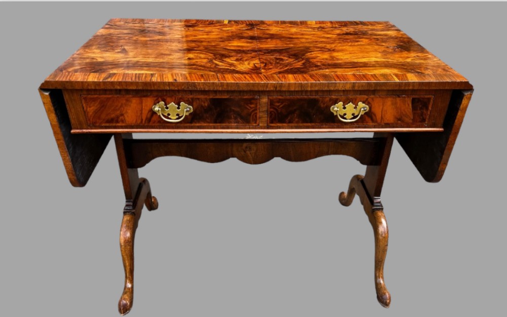 A Restored 19thc Burr Walnut Sofa Table
