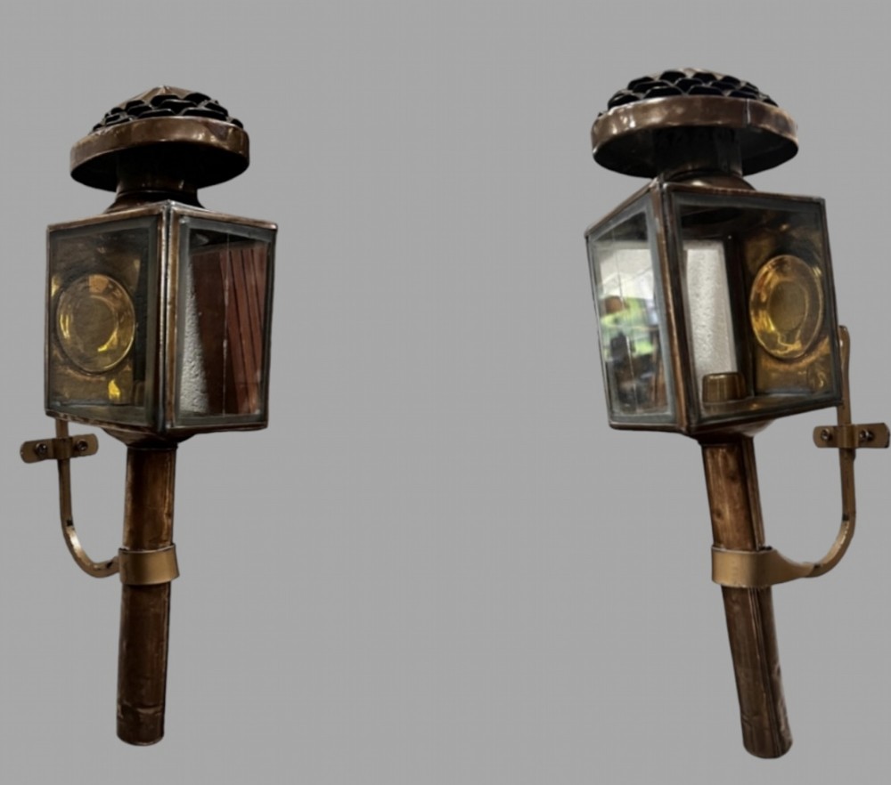 A Fabulous Pair of 19thc Coaching Lamps