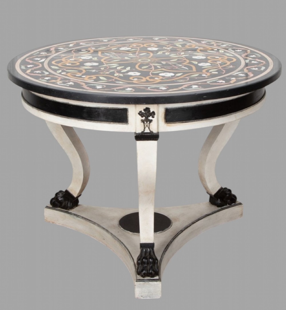 An Attractive 19th Century Marble Topped Painted Centre Table