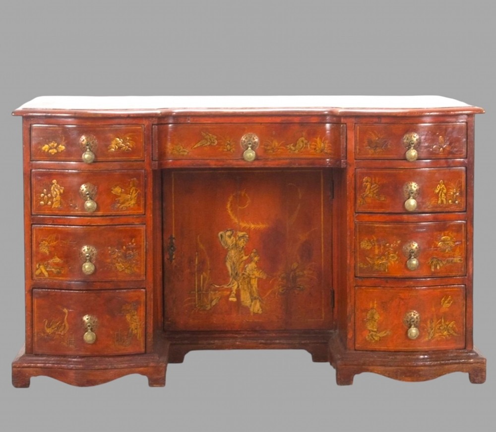 A Chinoiserie Pedestal Desk 19th Century