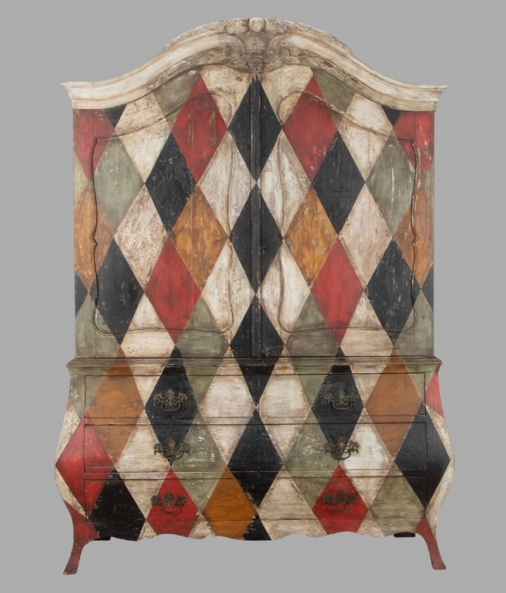 A Fabulous French Painted Armoire of the 19th Century
